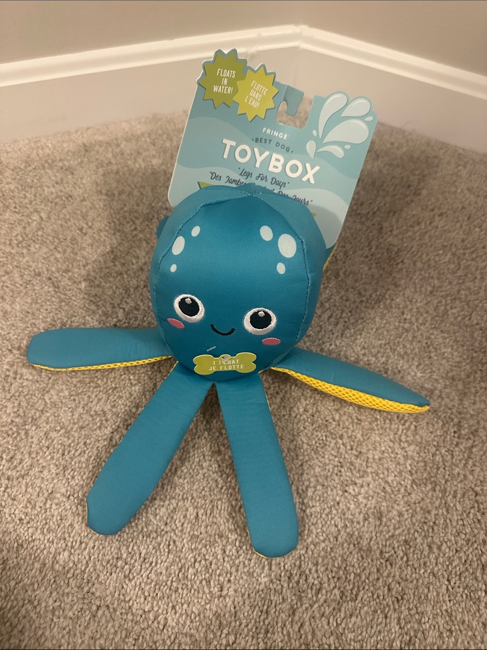 NWT Blue Octopus Floating Plush Dog Toy